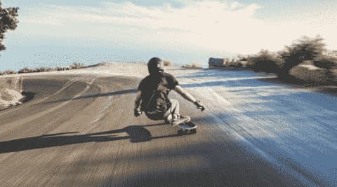 Josh Neuman longboarding downhill